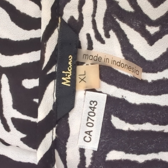 XL  Milano Black & White Blouse - Picture 8 of 10